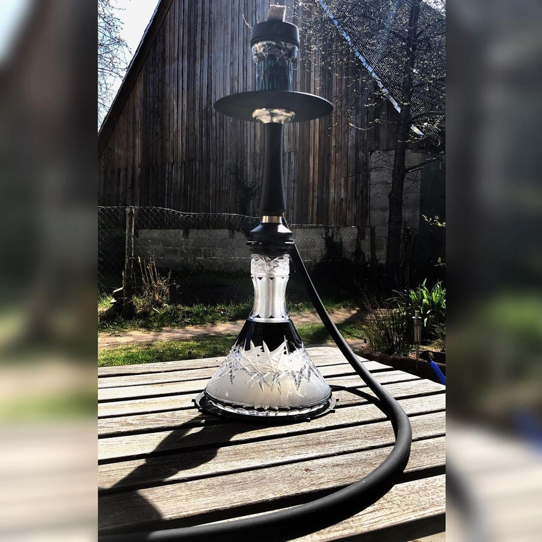 シーシャ ベースボトル｜Hookah base Hoarfrost down【Clear×Black