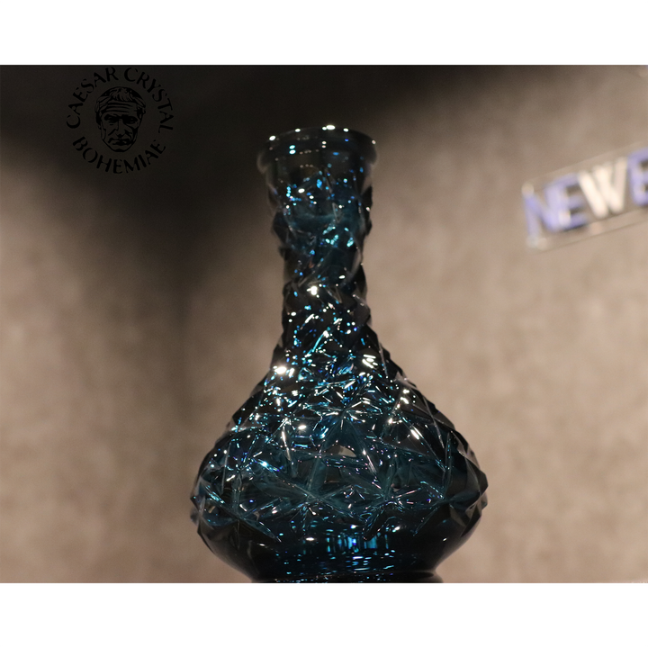 希少！新品・未使用品！シーザー ボヘミア クリスタル 花瓶 アズール 希少！新品・未使用品！シーザー ボヘミア クリスタル 花瓶